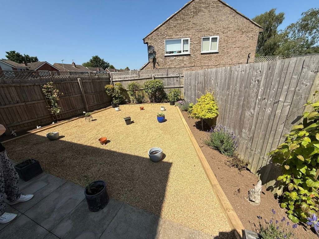 Large patio area with space for outdoor furniture